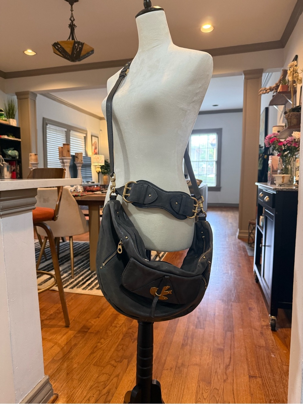 Petal to the Metal grey crossbody and hobo